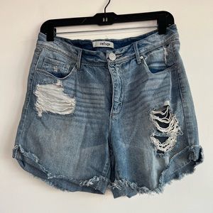 Refuge Distressed Denim Shorts Light Blue Size 10